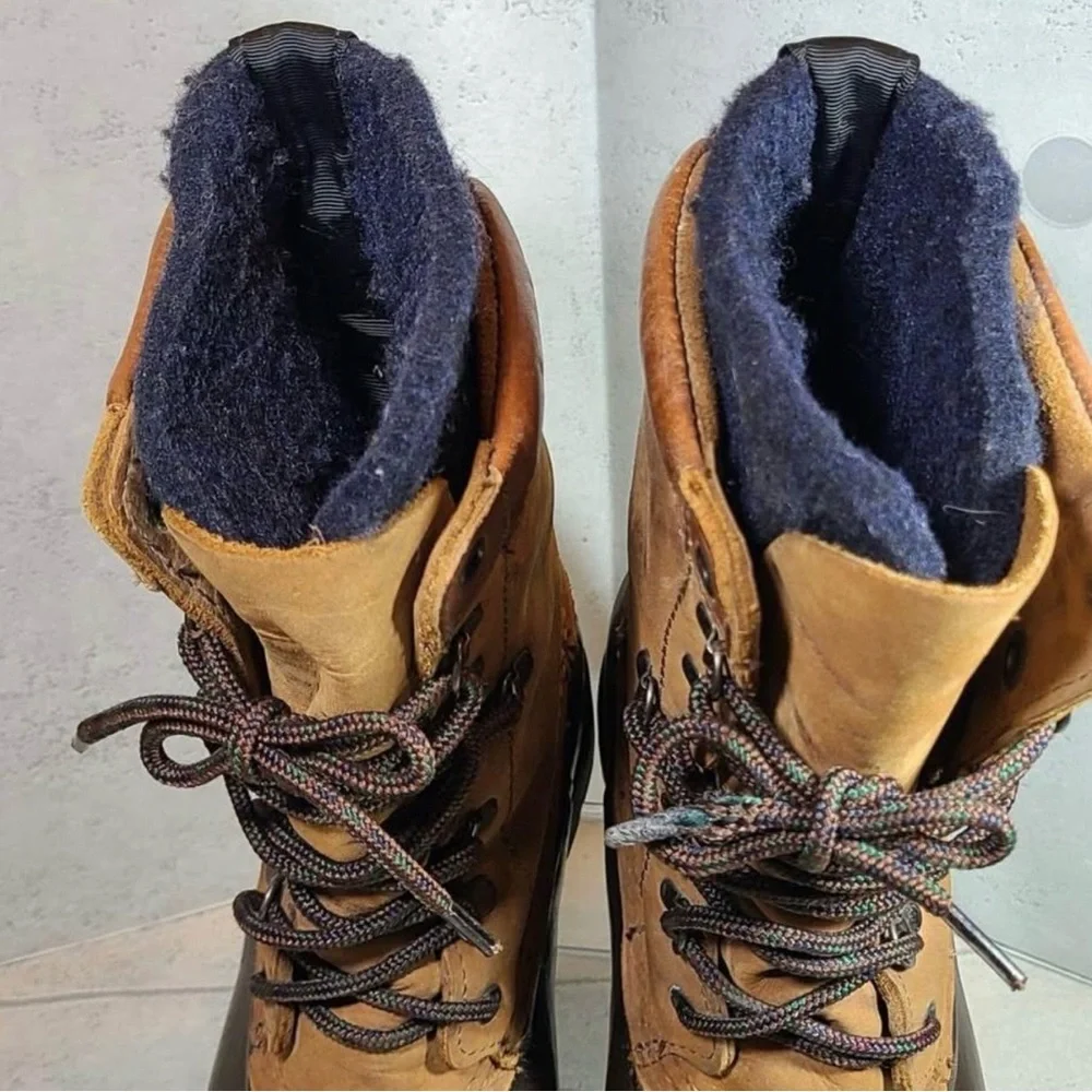 L.L.Been Sz 7 Men's/Women’s 8 Brown Leather Boots Duck Liner Hunting Winter